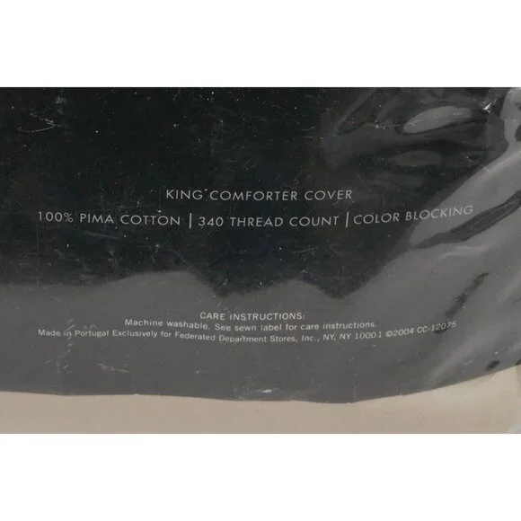 Hotel Collection 100% Pima Cotton 340 Thread Count Color Blocking KING Comforter